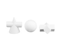 SEWACC Conjunto de 3 Adornos Navideños Blancos de Resina Figuras Geométricas Modernas para Decoración del Hogar y Oficina Material Resistente y Textura Gruesa