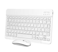 SEWACC Conjunto de Teclado y Ratón Inalámbricos con Retroiluminación Tricolor Teclado Portátil Compacto Recargable para Tabletas y Teléfonos con Pegatinas Color Uso Oficina