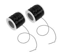 SEWACC Cordón Elástico para Joyería 12 MM Negro 2 Rollos de 50 M para Hacer Pulseras de Abalorios y Collares Artesanales Hilo Resistente y Flexible para Manualidades