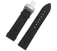 SEWACC Correa de Reloj de Auténtico 22mm Cierre de Doble Plegado para Hombre, Accesorio Ajustable para Smartwatch, Estilo Negro, Pulsera Duradera y Cómoda para Uso Diario