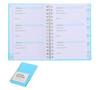 SEWACC Cuaderno de Contraseñas con Pestañas Alfabéticas Portador de Claves y Notas Diseño Espiral para Registro de Sitios Web y Direcciones Azul Claro