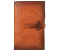 SEWACC Cuaderno de Encuadernación de Cuero Marrón Diseño Retro y Esquinas Redondeadas, Libreta Multiusos para Escritura Creativa y Dibujo