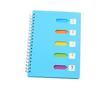 SEWACC Cuaderno de Lateral Azul Libreta Gruesa con Separadores Cuaderno para Estudiantes Diario y Planificación de Viaje Papelería Escolar Multifunción