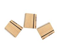 SEWACC Cuaderno Espiral de 3 Unidades con Cubierta de Material Natural, 70 Páginas Rayadas, Tamaño Compacto, Incluye 3 Bolígrafos, Libreta Ecológica para Oficina, Escuela y Apuntes