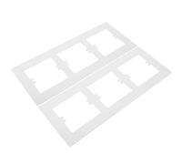 SEWACC Cubierta de Placa de Pared Ciega de 3 Bandas en Plástico Blanco, Ajuste Preciso y Amplia Compatibilidad, Paquete de 2 Piezas para Interruptores y Tomacorrientes Modernos