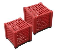 SEWACC Cubo de Filtro Hueco para Peceras 2 Piezas Caja de Almacenamiento Roja para Medios de Filtración de Acuarios Filtro para Bombas de Estanques Tamaño 114X114X10 CM Uso en
