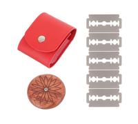 SEWACC Cuchillo para Marcar Pan de Madera de Palo Rosa Doble Filo Mango Antideslizante Rojo Herramienta para Recortar y Forma a Masas Adecuado para Hornear Casa y Pastelerías