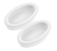 SEWACC Cuenco de Cerámica Ovalado para Reptiles 2 Piezas, Comedero Antiescape para Lagartos y Tortugas, Cuenca de Agua para Terrarios y Mascotas Que Gatean, Suministros para Alimentación