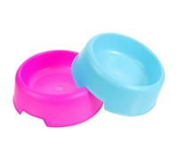 SEWACC Cuencos para Perros y Gatos de Plástico Color Candy, Tazón Redondo Práctico de 2 Piezas (Azul y Rosa), Capacidad Amplia, Antigolpes, para Alimentación y Agua Hogar