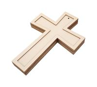 SEWACC Decoración de Madera Natural Beige 5 Piezas de Cruces para Manualidades DIY y Celebraciones Memorables Personalizables Teñir