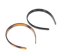 SEWACC Diadema Ancha Antideslizante Dientes 2 Unidades Negro Brillante y Carey Brillante Accesorio para Peinado Diario y Cuidado Facial Diadema Sencilla de Moda para Mujer