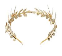 SEWACC Diadema de hoja dorada para novia, diadema de corona de hoja de olivo para novias, joyería para el cabello de boda para damas de honor y baile de graduación