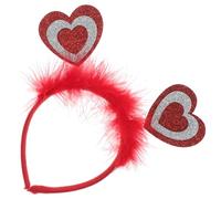 SEWACC Diadema de San Valentín con Forma de Corazón y Plumas Románticas para Mujer y Niña Accesorio para Fiesta Boda y Sesión de Fotos Diseño Ligero y Cómodo Color Rojo Pasión