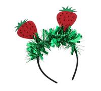 SEWACC Diadema Decorativa de Fresa para Fiestas Brillo, Accesorio Creativo de Fieltro y Alambre, para Reuniones Familiares y Eventos Obsequios