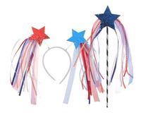 SEWACC Diadema del Día Independencia Varita de Estrella Diadema para Fiestas Patrióticas Accesorio Ligero y Cómodo para Cosplay y Decoración del 4 de Julio