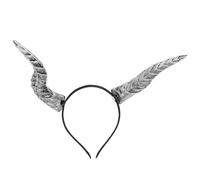 SEWACC Diadema Diseño Gótico Realista de Cuernos Plateada para Halloween Cómoda y Rápida Transformación, Adecuado para Fiestas y Disfraces de Carnaval