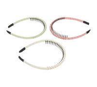 SEWACC Diademas Antideslizantes para Mujer con Dientes Set de 3 Unidades Rosa Verde Claro Beige Accesorios Elásticos para Maquillaje Lavado Facial y Peinado Diario