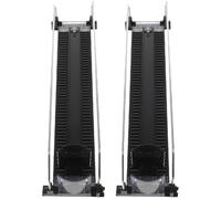 SEWACC Dispensador Automático de Bebidas para Estantes 2 Piezas, Empujador de Plástico y Acero Negro 340-350mm, Organizador Deslizante para Refrigerador Adecuado Supermercado y Tienda