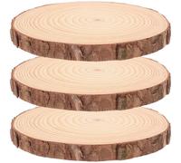 SEWACC Escalones para Pasarelas de Jardín, 3 Piezas de Adoquines de Madera, 18-20 CM Diámetro, 2 CM Grosor, para Exteriores y Decoración de Patio