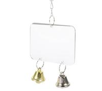 SEWACC Espejo para Pájaros y Loros de Acrílico Resistente, Juguete Multifuncional para Jaula de Periquitos Campana Decorativa y Seguro para Aves
