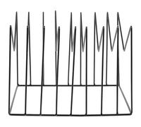 SEWACC Estante de Hierro Negro para Discos de Vinilo y Revistas, Organizador de Escritorio Multifuncional, Librería Pequeña para Oficina y Sala, Estantería Metálica Resistente