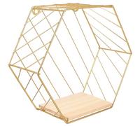 SEWACC Estante de Pared Multifuncional de Hierro Dorado Diseño Hexagonal sin Perforación Estante Decorativo para Cocina y Baño Almacenamiento Práctico Hogar y Oficina