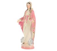 SEWACC Estatua Virgen María de Resina Rosa Figura Artesanal para Decoración de Hogar Adorno para Escritorio y Recibidor Escultura Religiosa Versátil para Iglesias y Espacios