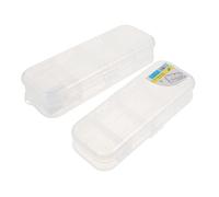 SEWACC Estuche para Lápices Doble Apertura Transparente 2 Piezas para Estudiantes, Caja de Almacenamiento Plástico Duradera, Compartimentos Dobles, Uso Escolar y Oficina