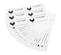 SEWACC Etiquetas Adhesivas para Caja de Cartón de Huevos Frescos, Sello de Huevo de Gallina, 120 Unidades en 20 Hojas, Superficie Escribible para Fecha de Producción, Etiquetas