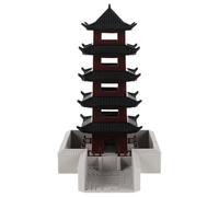 SEWACC Figura de Pagoda China Miniatura de 5 Niveles Modelo de Torre Pequeña Decorativa para Jardín Zen Acuario y Bonsái Accesorio de Arquitectura Asiática Tradicional Decoración de