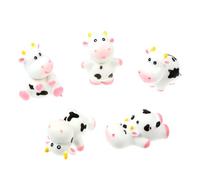 SEWACC Figuras De Vacas En Miniatura De Resina para Escenas Navideñas y Decoración De Plantas, 5 Figuras De Dibujos Animados para Casas De Muñecas y Proyectos Artesanales