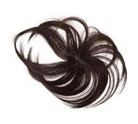 SEWACC Flequillo Postizo Clip para Mujer Peluca de Cabello Sintético Liso 15 CM Color Marrón Oscuro Ventilado y Ligero Adecuado para Uso Diario Fiestas y Cosplay