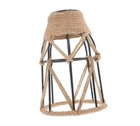 SEWACC Funda de Hierro Mano con Cuerda de Yute para Iluminación Colgante Accesorio Decorativo de Estilo Rústico para Restaurantes y Aposentos
