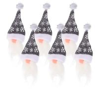 SEWACC Funda Decorativa para Botella de Vino Navideña 6 Piezas Diseño sin Rostro Gris Tela Cómoda Reutilizable Accesorio para Decoración Festiva y Obsequio de Navidad