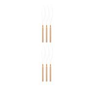 SEWACC Gancho para Extensión de Cabello de 6 Piezas Mango de Madera y Acero Inoxidable, Herramienta Antideslizante Adecuado para Trenzas de Punto a Crochet y Peluquería