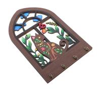 SEWACC Ganchos de Madera para Llaves de Pared, Soporte Rústico Decorativo | Panel con Veta de Madera y Metal, Montaje Incluido, Adecuado para Recibidor, Pasillo y Entradas Pequeñas