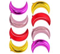 SEWACC Globo de Aluminio para Decoración de Fiestas Temáticas 8 Piezas de 28 Pulgadas Forma de Luna Curvada Fácil de Almacenar y Decorar Color Aleatorio y Ambiente