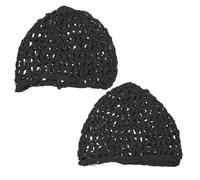 SEWACC Gorro De Red Cabello Mujer 2 Unidades Tamaño Único Transpirable Nailon Negro Para Cuidado y Protección Nocturna Cabello Rizado Extensiones y Moños