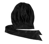 SEWACC Gorro de Satén Jumbo Negro para Dormir Cómodo y Elástico, Adecuado para Invierno y Pacientes de Quimioterapia en Casa