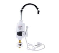 SEWACC Grifo Eléctrico Cocina con Pantalla LED Mezcladora Fregadero con Calentador Instantáneo Grifo de Agua Caliente y Fría Giratorio Acero Inoxidable para Lavabo y Cocina