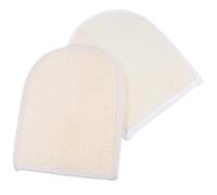 SEWACC Guantes Exfoliantes de Esponja Vegetal Doble Cara 2 Piezas 1 Beige 1 para Cuidado y Masaje Corporal Manopla Depuradora de Ducha Exfoliante Corporal Natural Secado