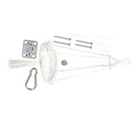 SEWACC Hamaca para Gatos Tejida a Mano Macramé Colgante 35 Cm Diámetro X 120 Cm Alto Interior Beige Anilla Suspendida Cama para Gatitos Pequeñas Mascotas