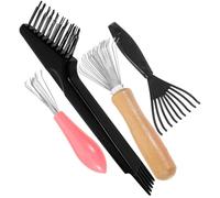 SEWACC Herramienta de Limpieza para Cepillos de Pelo 4 Piezas, Depilador Compacto, Removedor de Cabello, Práctico Limpiador Portátil para Cuidado del Cabello y Peines