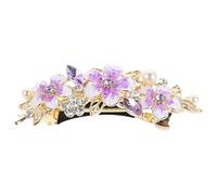 SEWACC Horquilla Grande para Moños Garras de Aleación y Piedras de Gemas de Imitación Púrpuras Pinza para Cabello Grueso Accesorio Elegante para Bodas Eventos y Uso Diario
