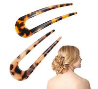 SEWACC Horquillas Creativas Forma de U Cabello 2 Unidades Colores Surtidos Deep Tortoise Light Tortoise Accesorios Prácticos para Decoración y Peinados Elegantes Bodas Fiestas y Uso