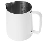 SEWACC Jarra Espumadora de Leche de Acero Inoxidable Taza para Latte Boquilla Inclinada Capacidad Mediana Color Blanco Adecuado para Café Espresso y Cappuccino Utensilio para Arte