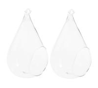 SEWACC Jarrón Colgante de Vidrio Transparente para Micropaisaje Botella de Vidrio 9X12 CM Juego de 2 Piezas Adecuado para Decoración de Habitación y Candelabro DIY