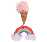 SEWACC Juego de 2 Esponjas de Baño para Ñiño y Pequeños en Forma de Helado y Arcoíris, Esponja de Lufa Exfoliante y Esponjosa, Accesorios de Baño para Cuidado Corporal
