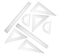 SEWACC Juego de 2 Sets de Regla Triangular y Transportador Transparente de 30 Cm, Escuadra Isósceles y Cartabón para Dibujo Profesional, Herramientas Geométricas para Estudiantes