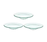 SEWACC Juego de 3 Platos de Vidrio Transparente para Calentador de Cera Diámetro 12 CM Repuesto para Quemador de Aceites Esenciales Apto para Aromaterapia y Velas Pequeñas
